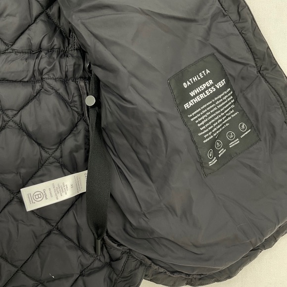 Athleta Whisper Featherless Vest Black Quilted Puffer Full Zip XS - Picture 6 of 10